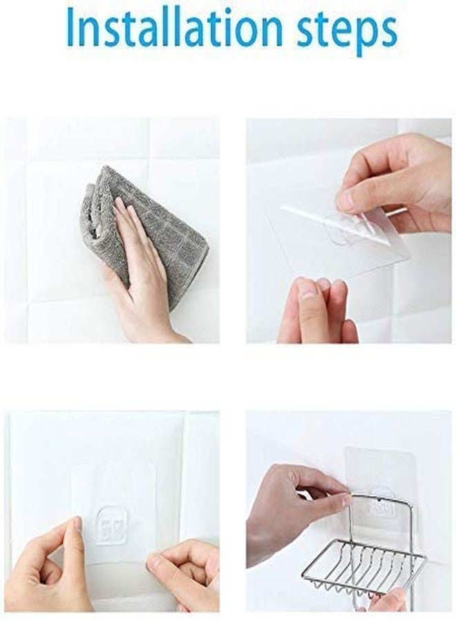 ZDQTRA No Drill Waterproof Wall Mounted Self Adhesive Stainless Steel soap Holder Stand Rack Shelf for Bathroom Kitchen Sink wash Basin Toilet,soap Organizer Box(1Pcs,Silver) (Double Layer) - Image 4